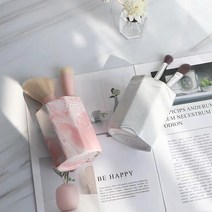 살림하는집 1+1 마블 브러쉬 꽂이 빗 정리함 통, 그레이 + 핑크