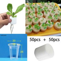 수경재배기만들기 스펀지 키트 스마트팜 50PCS 수경 재배 바구니 스폰지 블록 노치 발코니 야채 토양 장비, 한개옵션0