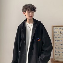 오버클래쓰 남자 후드집업 기본 루즈핏 긴팔 데일리 아우터