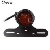 할리 부품 개조 악세사리 DIY 블랙 오토바이 레드 브레이크 테일 리어 라이트 전구 할리 헬기 바버 커스텀, 01 Black