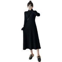 데이홀릭 반하이넥 골지 A라인 니트원피스