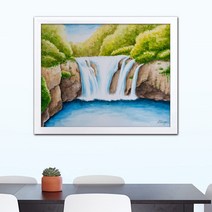 나봄갤러리 폭포그림 8 돈들어오는그림 폭포사진 재물운, 2.심플 화이트 액자