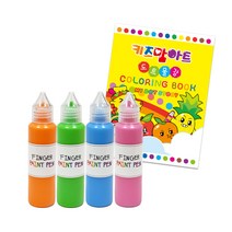 핑거 페인트펜 4색 란타나 세트 / 키즈맘아트 유아 어린이 물감 미술 그림 놀이 핑거펜 키즈 핑거페인트 촉감 손가락물감 핸드페인팅 드로잉카페 키즈카페 집콕 엄마표미술 홈스쿨 선물