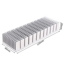 쿨링팬 1Pc 120*40*20MM 알루미늄 방열판 패널 CPU 전력 증폭기 라디에이터, 01 WHITE