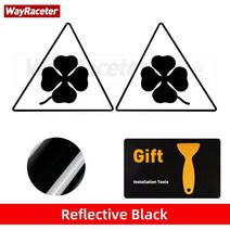 도어 사이드 펜더 윙 스티커 알파 로미오 스텔비오 줄리아 159 줄리에타 147 미토에 대한 네 잎 클로버 그, 01 Reflective black