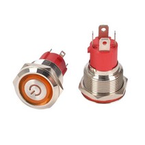 16mm/19mm 고전류 10A LED크롬 스위치 푸쉬온 푸쉬락 DIY버튼 방수 스위치 DC/AC, 16mm, 그린