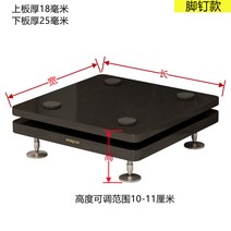 이중층 이동식 컴퓨터 데스크탑 선반 본체 받침대 PC 바퀴 스피커 트레이 거치대 케이스, 더블 레이어 블랙 매트 25x35 발 손톱