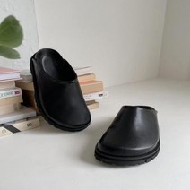 여자 둥근코 앞막힌 뮬 가죽 블로퍼 슬리퍼.옷자락(무료배송)