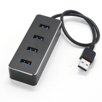 DFMEI USB 3.0 허브 허브 알루미늄 합금 쉘 USB 허브 4 포트 분할 지연 4 개의 외부 하드 디스크, 회색