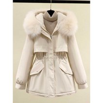 여성 코튼 패딩 재킷 중간 길이 다운 겨울