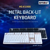 엠피보스 게이밍키보드/MS-K1000/반기계식/멀티키, 올몰 본상품선택, 올몰 화이트