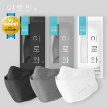 [공장직영] 이로와 마스크 KF80 50/100매 대형/중형 화이트/그레이/블랙 국내산 원부자재 사용, 화이트, 100매, 중형