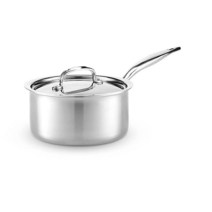 Heritage Steel 3.8L(4쿼트) 소스 포트 - 티타늄 강화 316Ti 스테인리스 스틸 5겹 구조 - 인덕션 준비 및 완전 클래드 미국 제조, 3-Quart Saucepan