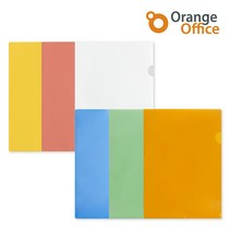 오렌지오피스 0.18 칼라 L홀더 엘홀더 l자화일 투명파일 A4 클리어홀더 10매입, 블루 10개