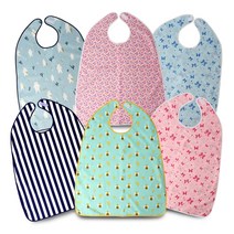 더해피 핸드메이드 병원 노인 환자 간병 요양 위생 방수 성인용 턱받이, 1개, 성인턱받이_벨크로형:꿀벌민트