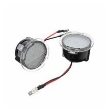 퓨전 플렉스 exply를위한 포드 엣지를위한 측면 미러 웅덩이 아래 2pcs 흰색 LED, 검은색