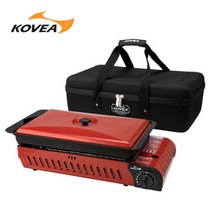 코베아 3WAY 올인원 레드 구이바다 L-RD + 하드케이스 휴대용 캠핑 버너 가스렌지