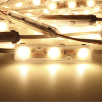 LED 3구모듈 50개 12V 간판 테두리 차량 간접 조명 전광판 렌즈형 모듈, 3구모듈 1W 전구색(국산) 50개