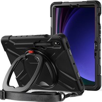 스냅케이스 갤럭시탭 S9 폴리곤 아머 케이스 스트랩 포함, 매트블랙