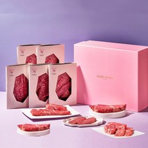 미쓰하누 1++(9) 한우선물세트 설날선물 구이모듬 꽃등심 채끝 업진살 부채살 갈비살, 시그니처2호 기본세트, 1.4kg