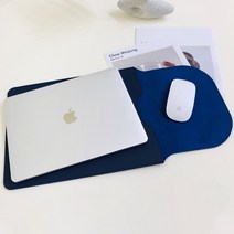 오브리즈 국내제작 가죽 노트북파우치 노트북케이스, 블루네이비