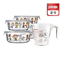 [파이렉스] 코렐 스누피 계량컵 500ml 원형 용기 5P, 상세 설명 참조