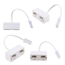 GHSHOP 4 팩 RJ11 영국 남성 영국 여성 어댑터 더블 소켓 전화 분배기, 159x51x22mm, 화이트, 플라스틱