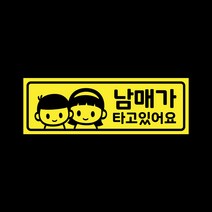 아기가타고있어요 자석 스티커 레몬 LMCM-041 누나 남매
