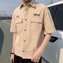 레터링 남방 남자 루즈핏 셔츠 패션코디 캐주얼룩 봄 가을 겨울