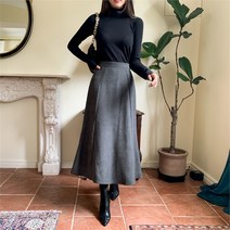 몬말리 몬말리 스웨이드 롱 플레어 스커트 11020 (7695792)