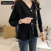 퀸앤조이 더댄디 데일리 허리밴딩 블라우스***판매자 퀸앤조이***