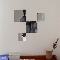 붙이는 아크릴 스티커 거울 감성 인테리어 촬영 소품 2사이즈 [Acrylic Square Mirror Sticker Interior Decoration Item 2 Sizes], 15X15X(cm)