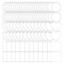 아크릴 키 체인 블랭크 비닐 키트 용 100pcs 투명 키 체인 diy 키 체인 공예 및 비닐 프로젝트 용 아크릴 블랭크 키, 직경 5cm, 분명한, 1개