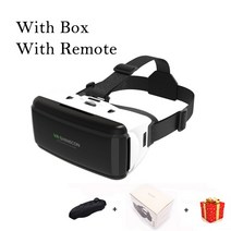 VR 가상현실 Shinecon 가상 현실 VR 3D 안경 Viar 렌즈 헤드셋 고글 장치 헬멧 스마트 폰 휴대 전화 어린이, 한개옵션1, 06 With Box With Remote