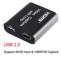 비디오 캡쳐보드 카드 HDMI 방송장비 hd 1080p 4k to usb 2.0 게임, usb 2.0 루프 블랙