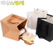 심플 정사각 무지 쇼핑백 선물케이스 포장봉투 선물백, 크라프트-중
