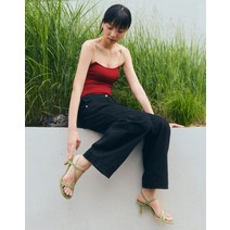 [델핀] 그린 양가죽 샌들힐 (굽높이 : 7 cm/볼넓이 : 9 cm) VKSO2E464E1