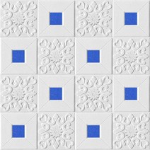 붙이는타일 3D 스테레오 벽 스티커 셀프 접착 천장 장식 패널 지붕 거품 벽지 거실 홈 침실 TV 배경, 네이비 블루|CHINA|70X70cmX10pcs