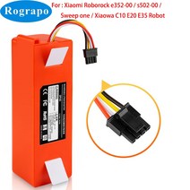 샤오미 로봇청소기 배터리 교체 호환 로보락 Xiaomi roborock e352-00 s502-00 sweep one xiaowa c10 e20 e35 로봇용 새 리튬, 6500mAh