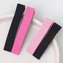 [펠트친구] 골지 리본 집게핀(4개)/골지집게핀/머리핀만들기/악세사, 60mm 블랙
