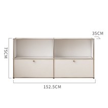 수납장 미트센츄리 화이트 모던 TV장 수납장 티비다이 거실 인테리어 가구 도어형 모듈, F. 화이트 싱글 세트 캐비닛 D2 모델