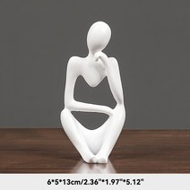 조각상 조형물 장식품 도자기인형 인테리어 미술 청동 부처상 모래 색 사상가 추상 요가 북유럽 거실 홈 장식 메종 책상, 8.White 2