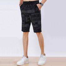 여름 슬림핏 트레이닝팬츠 5부 남성 아이스광면 캐주얼 반바지 와이드 7부 비치팬츠