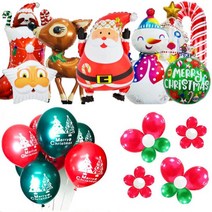 크리스마스 은박풍선 장식 성탄절 풍선 컬링리본 루돌프 양말 트리 케이크 해피뉴이얼 인쇄, 46.사각고리마운트+낚시줄