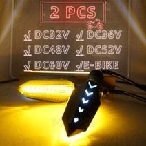 Pthene-전기 스쿠터 12V/32V/48V/52V/60V 오토바이 모토 전자 자전거용 LED 방향 지시등 깜박임 표시, 04 32V-60V YellowWhite
