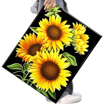 FASEN 보석십자수캔버스형 DIY세트 라운드 비즈 40cm X 50cm, SX08.해바라기 네 송이