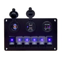 캣츠아이 작은 스위치 패널 요트 리모델링 USB 차량에 담뱃불 콘센트 전압미터 램프 캠핑카 부품 00207900, 6비트 스위치 패널 17.5x10.7