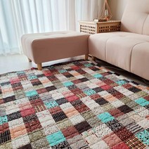 지베누오 북유럽풍 면 거실 바닥 침대 이불 패드 매트 요 깔개, 블루, 1.플로렐라