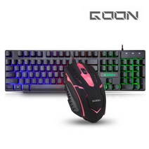 GOON GMK-2500 LED 키보드마우스세트 모니터 PC방 책상판 데스크테리어 저소음 멤브레인 게이밍 4단계 2400DPI 옵티컬 백라이트 스텝스컬쳐2