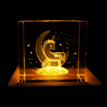 파인맨 유리큐브 무드등 수면등 수유등, 달에 기댄 유니콘